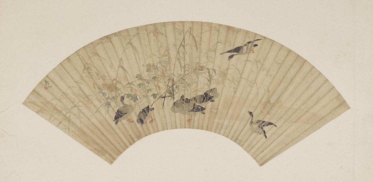 <h2>芦雁</h2><p>作者：边寿民</p><p>创作年代：清代</p><p>规格：21.3cm×47.9 cm  </p><p>品类：中国画</p>